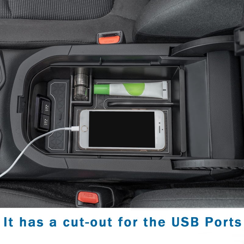 TOPINSTALL Gray Center Console Tray Compatible with Toyota RAV4 2019-2024 2025 Accessories, Armrest Box Organizer Insert ABS Plastic Storage Box - Image 4